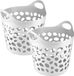Plasticforte Panier à linge/panier de rangement flexible - 2x - rond - Blanc - 30 litres - D40 x H39 cm