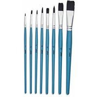 Pebeo Artist - Set penselen - 8 stuks - rond, vlak - maat: 1, 2, 4, 6, 8, 12, 18