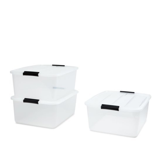 IRIScan Topbox opbergbox - 30 l - Kunststof - Transparant - 3 stuks