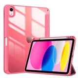 ProCase iPad 10e generatie hoesje met potloodhouder 2022 10,9 inch, transparante achterkant iPad 10 hoesje, 10e generatie iPad-hoes voor A2696 A2757 A2777 - roze