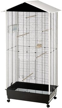 Ferplast Voliere Nota Vogelkooi - Wit/Zwart - 76.5x57x161.5 cm