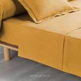 douceur Livetti Een Persoon Single Laken Flat Bedsheet 180x290cm Katoen Geel