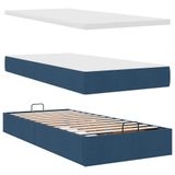 VidaXL Ottoman Bed with Mattresses, Blue, Fabric, 180x200cm