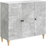 vidaXL Dressoir Betongrijs 89 x 34,5 x 80 cm Bewerkt hout