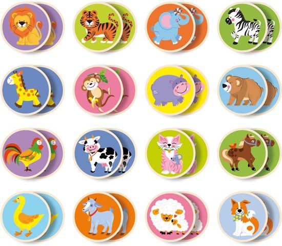 Viga Toys - Geheugenspel - Dieren