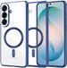 Techsuit Hoesje geschikt voor Samsung Galaxy S26 Plus - Luxury Crystal Back Cover - Geschikt voor MagSafe - Transparant/Donkerblauw