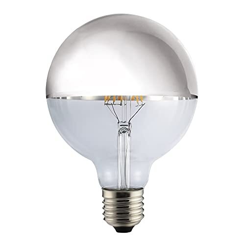 LED Vintage RLED warm wit licht LED-lamp E27, 8 W, zilver, 12 x 18 cm