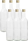 Hi Decoratie flesjes - 12x - 1000 ml/1ltr met dop 8,5 x 31 cm - DIY glazen - cadeau - Weggevertjes/bedankjes voor bruiloften en babyshowers