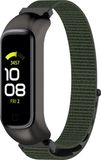 By Qubix Qubix - Nylon sport loop band - Donkergroen - Geschikt voor Samsung Galaxy Fit 2