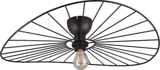 BES LED Plafondlamp - Trion Aupe - E27 - 2-lichts - Rond - Zwart - 60cm