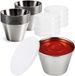 Unyqoos® Set de 16 mini-bols compacts en acier inoxydable avec couvercle pour sauces et dips