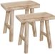 Mega Collections Tabouret - Set van 2 - Hout - Naturel - 40 x 22 x 26 cm