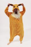 KIMU Onesie Eevee Pokemon pak kind kostuum lichtbruin - maat 128-134 - Eeveepak jumpsuit pyjama