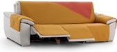 ECOMMERC3 Gewatteerde en omkeerbare relaxstoelhoes, 3 x 3 cm, mosterd, verstelbare bankhoes, extra comfort en elegant design
