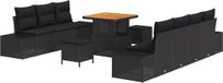 vidaXL Banc de jardin noir poly rotin