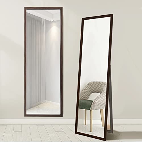 GONICVIN CM-140 Spiegels over volledige lengte, staande spiegel met zwart frame voor opknoping en vloerstaand, grote full body spiegel decoratieve spiegel voor slaapkamer woonkamer badkamer ,40x150cm