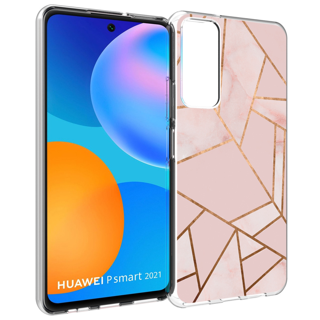 imoshion voor de Huawei P Smart 2021 hoesje - Grafisch Koper - Roze / Goud