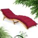 Acacia Chaise longue de jardin pliable en acacia certifié FSC® avec housse rouge