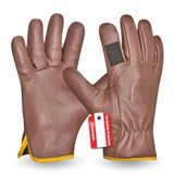 Gebol Quercus | 1 paar | maat XXL (maat 11) | tuinhandschoen van robuust echt leer met katoenen voering | voor heren | bruin