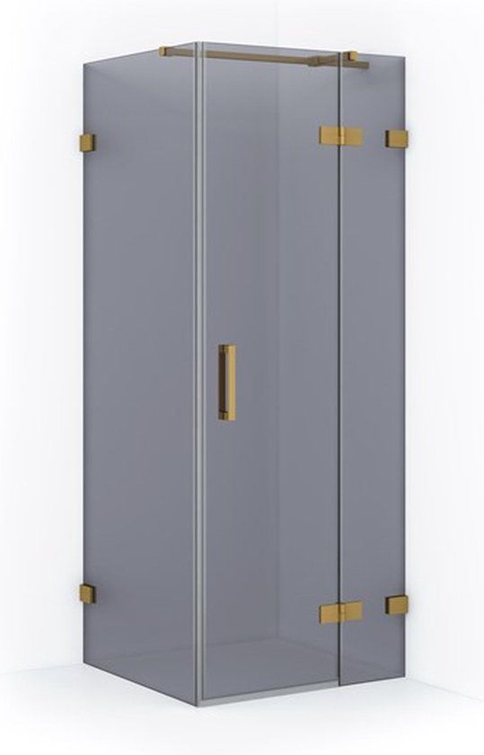 Maxaro Diamond Douchecabine 80x80 cm Goud Rookglas Draaideur Vierkant