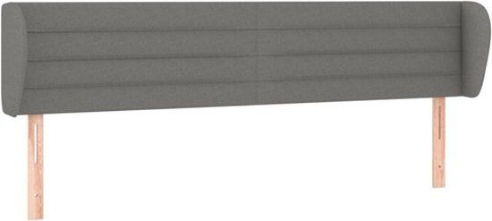 vidaXL Hoofdbord met randen 203x23x78/88 cm stof donkergrijs