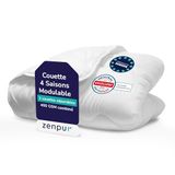 ZenPur Premium dekbed, 140 x 200 cm, 4 seizoenen, 3-in-1, warm in de winter, licht in de zomer, geschikt voor eenpersoonsbed 90 x 190 cm, machinewasbaar op 45 °C