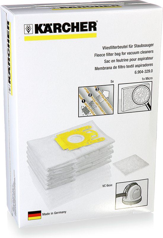 Kärcher VC6 Vlies Stofzuigerzakken - 5 stuks - 6.904-329.0