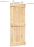 vidaXL Schuifdeur 80 x 210 cm Massief Pine Hout (Onbehandeld)