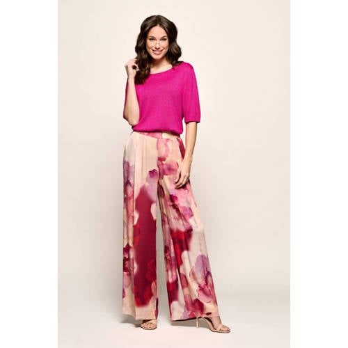 Mart Visser wide leg high waist gebloemde broek roze