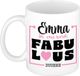Bellatio Decorations Naam mok Emma - wit - Fabulous - keramiek - 300 ml