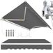 Marque inconnue Auvent à bras articulé 350 x 300 cm Cadre en aluminium Polyester imperméable 280 g/m² Manuel Terrasse & Balcon Gris