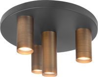 Highlight Plafondlamp Perugia 4 lichts Ø 35 cm brons zwart