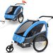 KESSER® Kinderaanhanger, fietsaanhanger, sport-RX, 2-in-1, joggerfunctie, kinderfietskar + 5-punts veiligheidsgordel, 360° voorwiel, jogger, buggy, fietsaanhanger voor 1 tot 2 kinderen, max. 40 kg