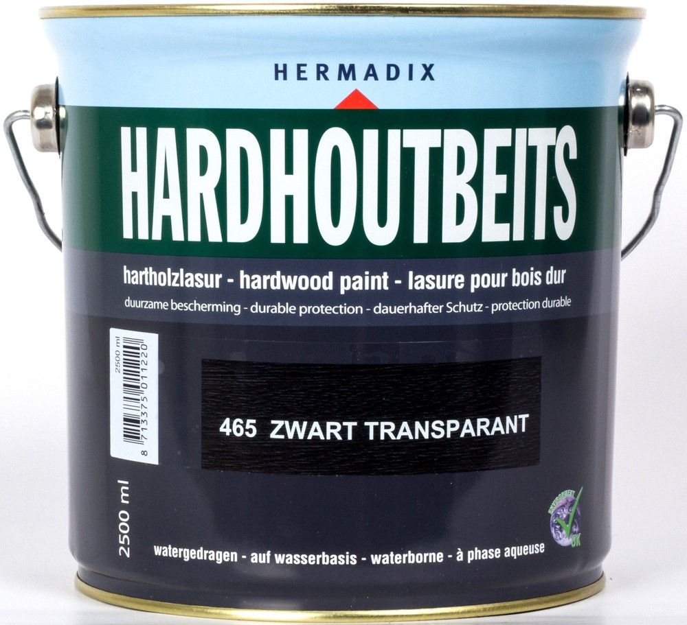 Hermadix Hardhout Beits - Zwart Transparant - 2.5 liter