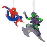 Hallmark Marvel Spider-Man en Green Goblin kerstversieringen, set van 2