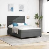Maison Exclusive - Lit boxspring avec matelas, gris foncé, 140 x 200 cm, rembourré