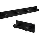 Gedotec TENEBRIS Black Steel Patère murale avec 4 crochets