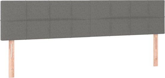 vidaXL Hoofdbord - 180x5x78/88 cm - Stof - Donkergrijs