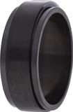 Lucardi Unisex Stalen blackplated anxiety ring - Ring - Staal - Zwart - 21 / 66 mm