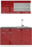 Vicco R-Line Eenpersoonskeuken – 140 cm, WB Antraciet Rood hoogglans/wit