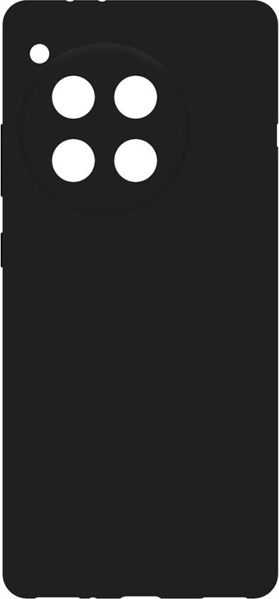 Just in Case TPU Case hoesje geschikt voor OnePlus 12R - Effen Zwart - TPU (Zacht)