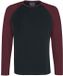 R.E.D. by EMP Long Raglan Road shirt met lange mouwen - Heren - 4XL - Zwart/Bordeaux
