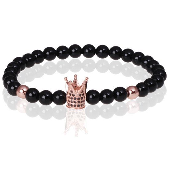 Memphis Kralen Armband Agaat Crown Rose