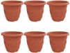 vidaXL Ronde Bloempot 6 st Baksteenrood Kunststof Ø 34 x 28 cm