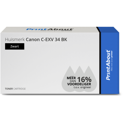 PrintAbout Huismerk Canon C-EXV 34 BK Toner Zwart