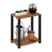 Furinno Indoor Outdoor Plant Plank Stand, Engineered Wood Plastic, Naturel/Zwart