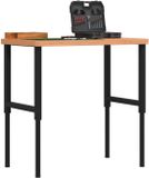 vidaXL Werkbank rechthoekig 100x60x(73-99,5) cm massief beukenhout