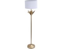 Merkloos Relaxdays Vloerlamp - 152,5 cm - E27 - slaapkamer - wit-goud