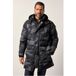 JP 1880 - Heren - Doorgestikte parka camouflage capuchon trekkoord in de taille - Zwart - Maat 3XL