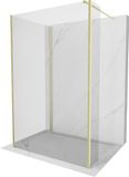 Mexen Kioto paroi de douche Walk-in 130 x 115 x 40 cm, transparent, or brossé